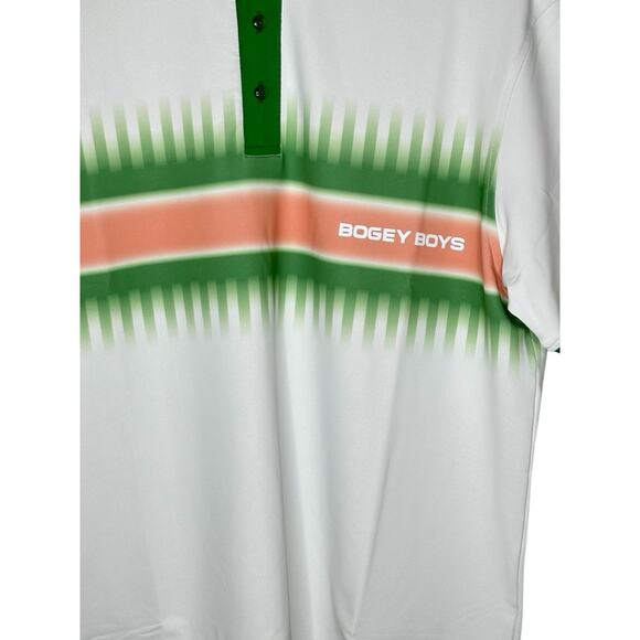 NWOT Bogey Boys Mens Gradient Stripe Polo Small Golf Athletic Macklemore - Picture 3 of 14